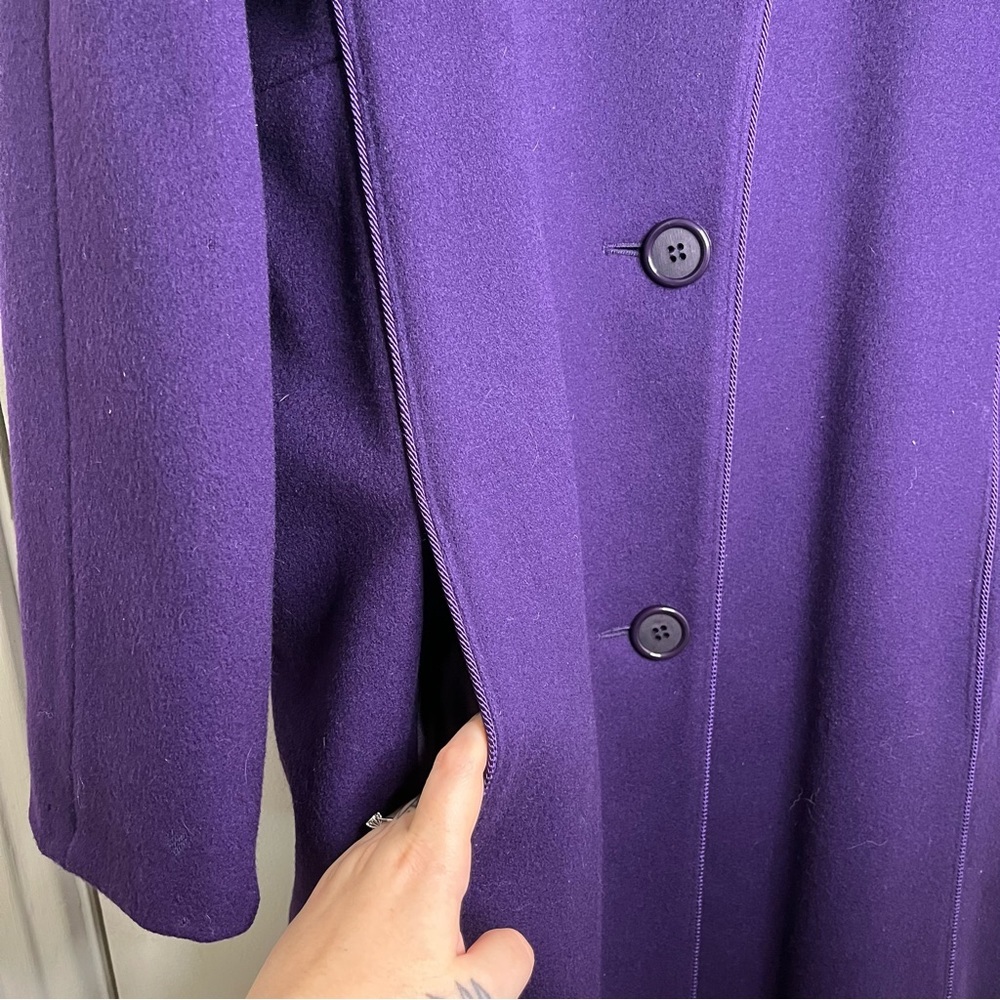 Purple Vintage Wool Button Down Jacket - Picture 4 of 9